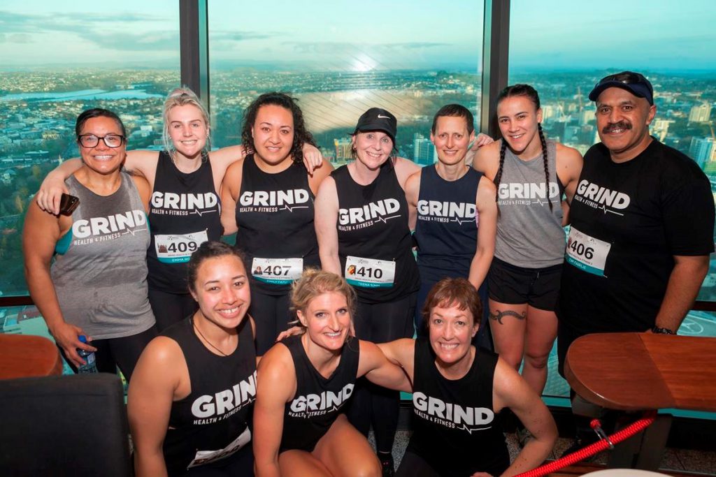 Sasha (Top row, second from the right) and the team from Grind Health and Fitness.